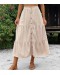 BUTTON PLEATED MIDI SKIRT
